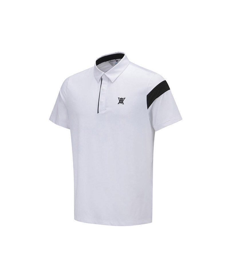 Men Ice Dots Incision Point Short T-Shirt - White