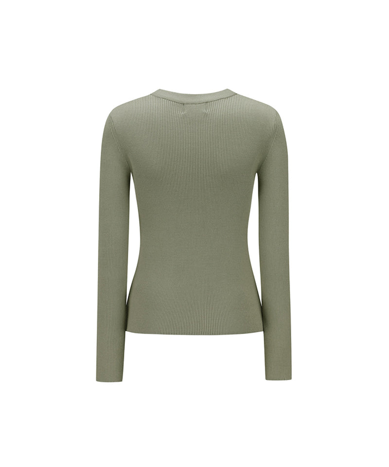 Women's V Neck Pullover - Khaki