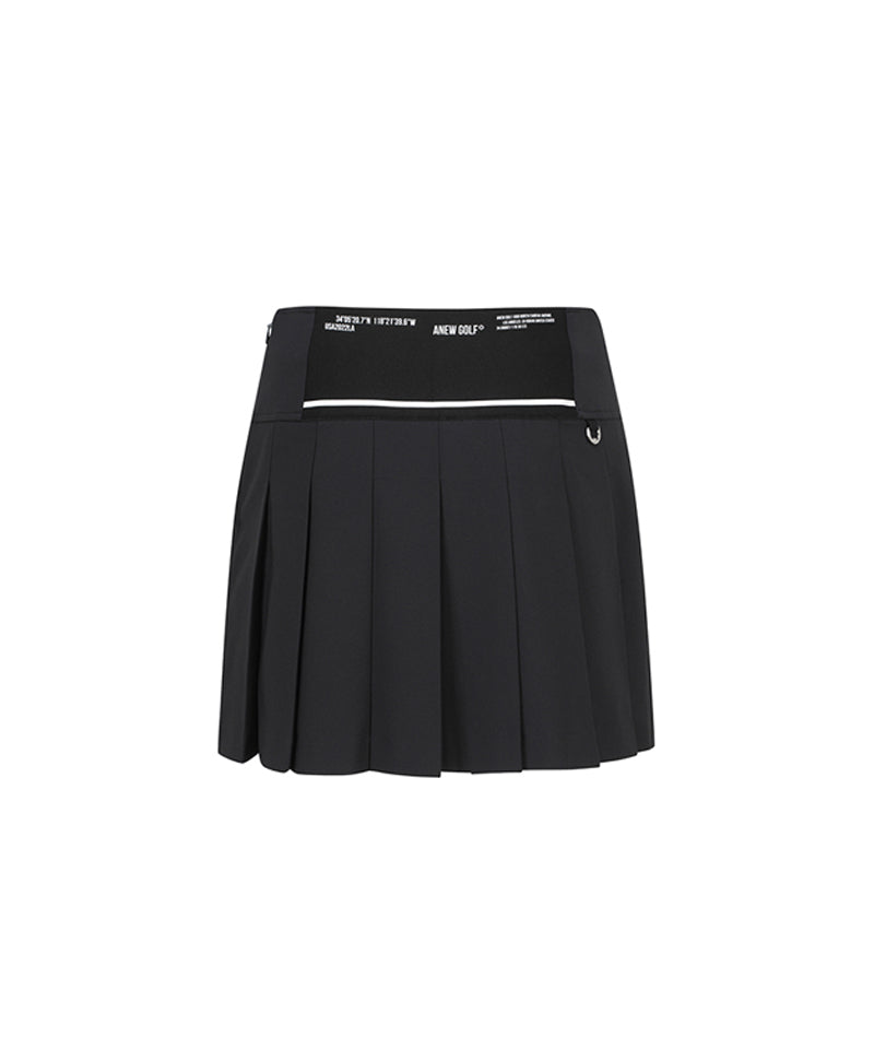 Anew Golf Women's Logo Band Point Pleats Skirt - Black