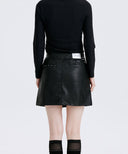 Women's Faux Leather A - Line SQ - Black