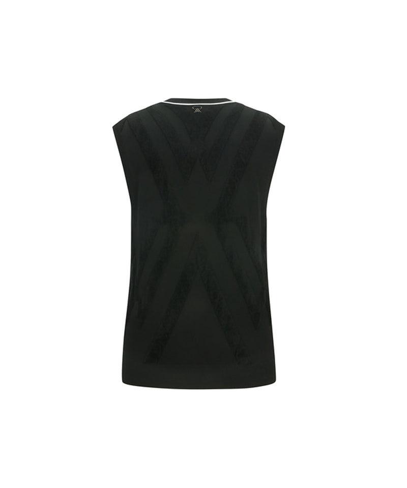 ANEW GOLF Men's Big Logo Instarsia Vest - Black