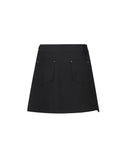 Women's Unbalanced Pleats Skirt - Black