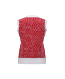 Women's SP Logo Pattern Knit Vest - Red