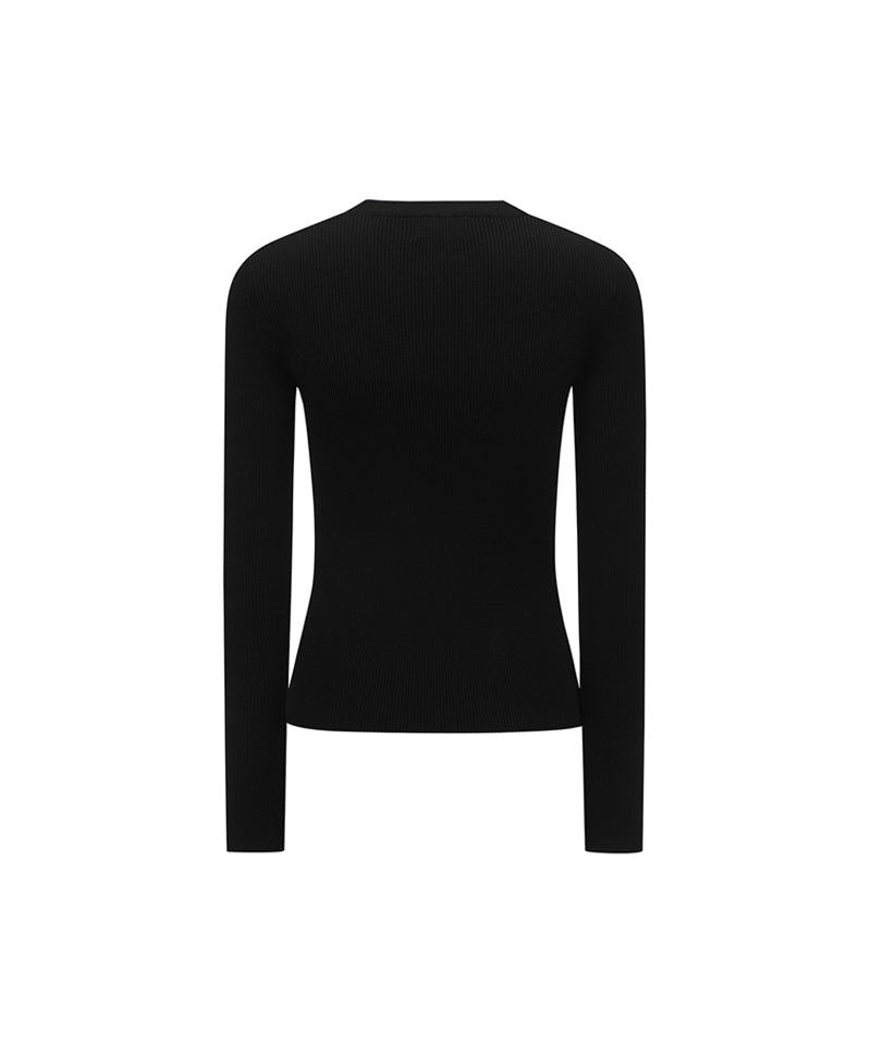 Women's V Neck Pullover - Black