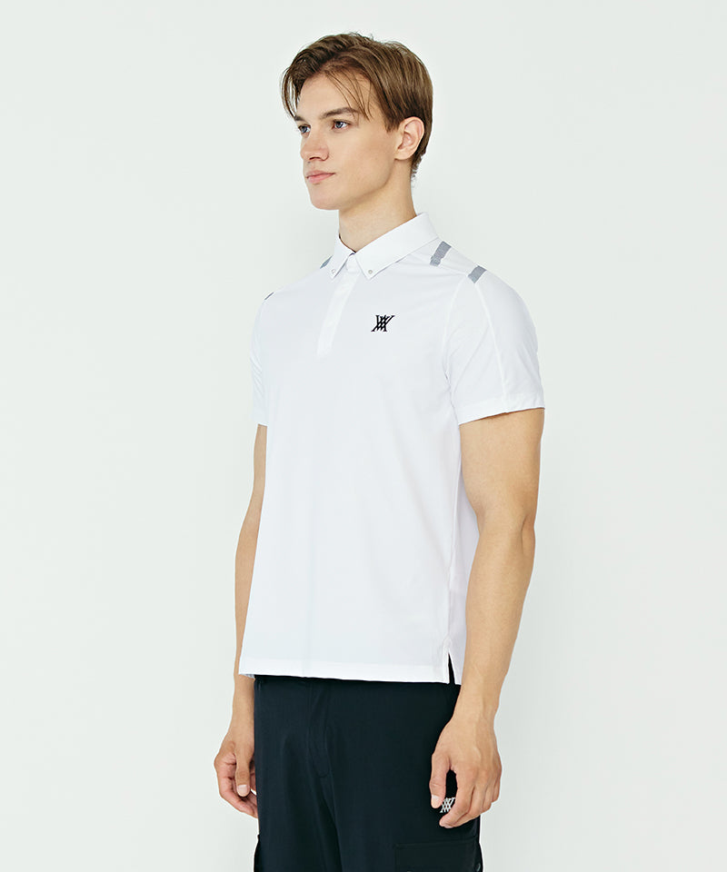 Men Ice Dots Logo Pattern Short T-Shirt - White