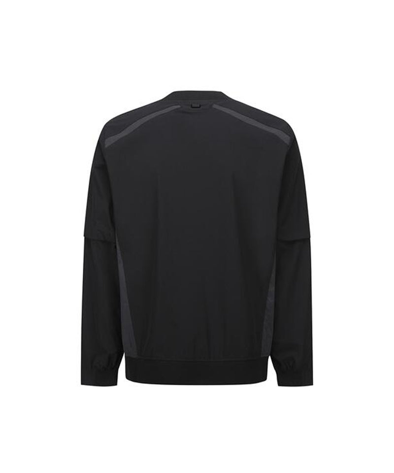 Men's Round Neck Anorak Jacket - Black