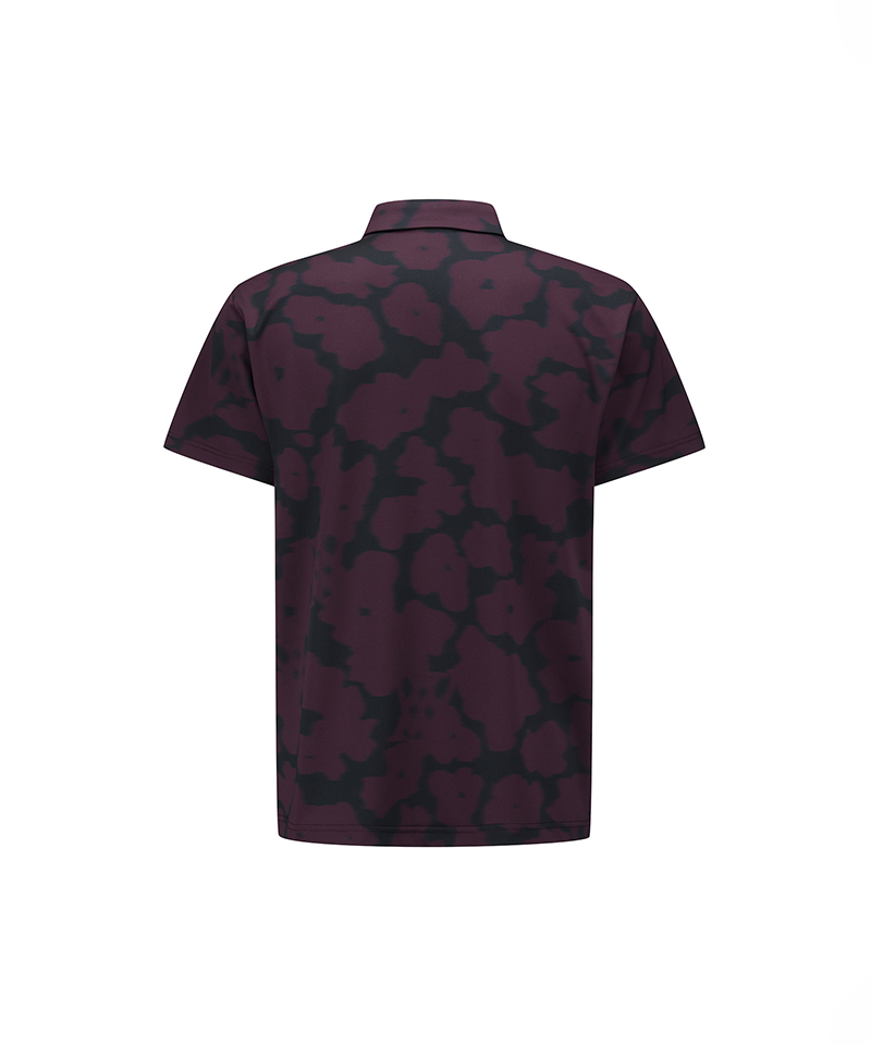 Men's FA Flower Pattern Short T-Shirt - Burgundy