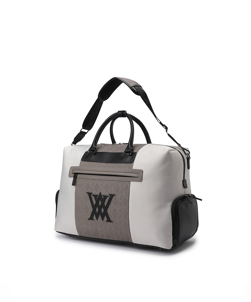 Uni Logo Intaglio Boston Bag - Beige