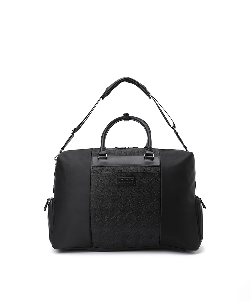 Uni Logo Intaglio Boston Bag - Black