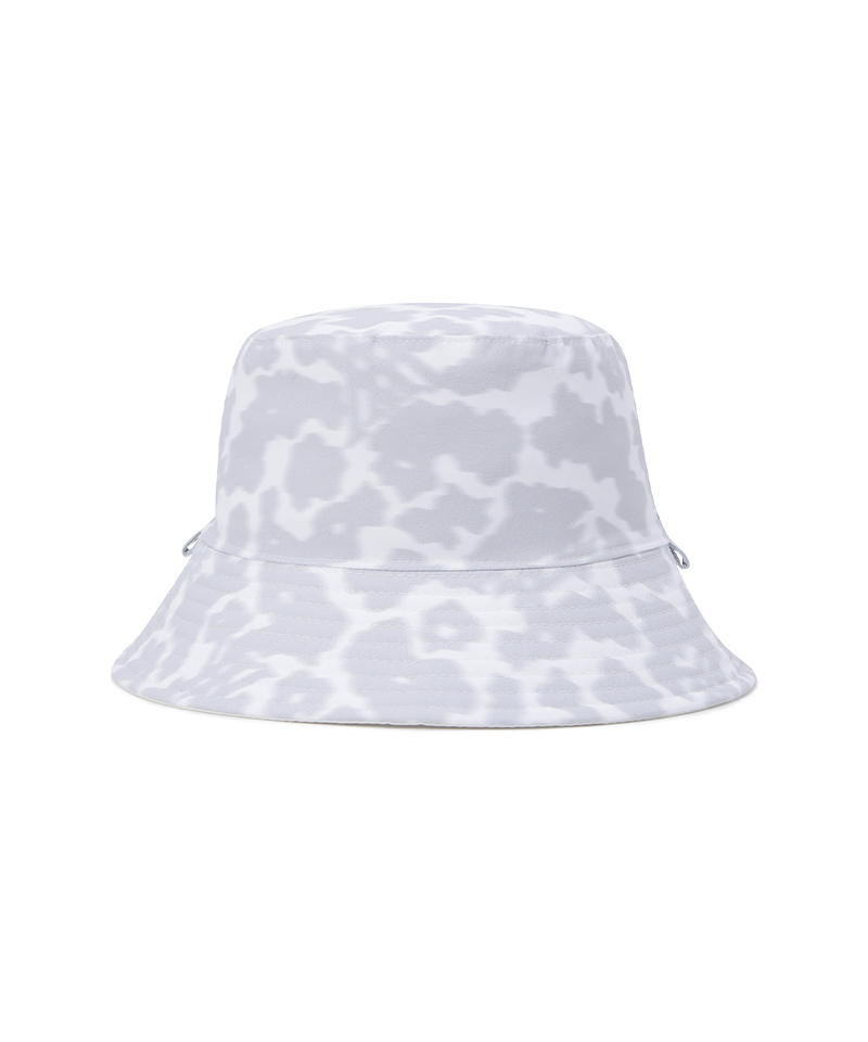 Unisex Flower Pattern Reversible Bucket Hat - White