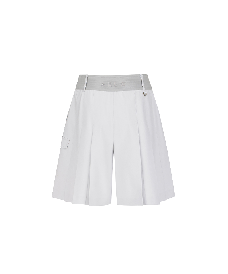 Women's FA Back Pleated Half Pants - Light Grey