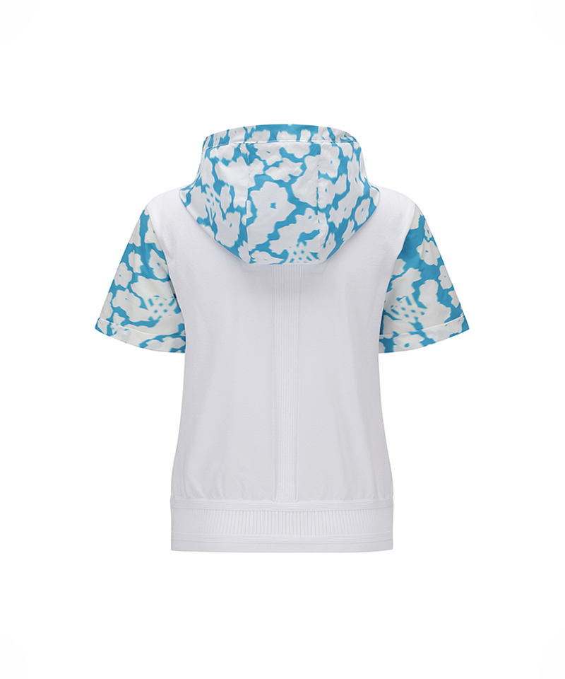 Women's FA Hybrid Hooded Short Sleeve Sweater - Blue