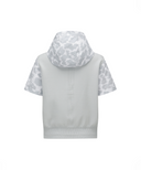 Women's FA Hybrid Hooded Short Sleeve Sweater - Light Grey