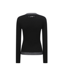 [Signature] Women's Stripe Textured Pullover - Black