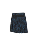 Women's FA Flower Pattern Pleated Skirt - Black