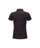 ANEW Golf Women's FA Flower Pattern Short T-Shirt - Burgundy