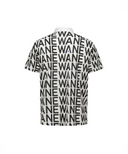 Men's SM Logo Pattern Short T-Shirt - Cream