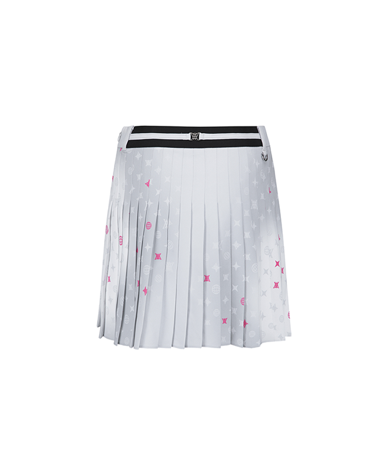ANEW Golf Women's SM Gradation Pattern Pleated Skirt - Light Grey
