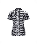 Women's SM Logo Pattern Short T-Shirt - Black