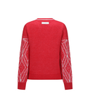 Women's WI Fuzzy Logo Point Sweater - Red