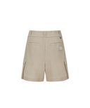 Women's Wide Out Pocket Half Pants - Beige