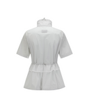 Women's Mid Length Hight Neck Jacket - Light Grey