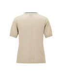 Women's Solid Short Sleeve Sweater - Beige