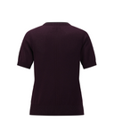 Women's Solid Short Sleeve Sweater - Burgundy