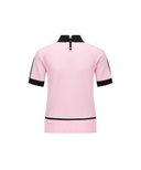 [Signature] Women's Mesh Patch Short Sleeve Sweater - Light Pink