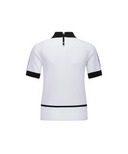 [Signature] Women's Mesh Patch Short Sleeve Sweater - White