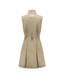 Women's Sleeveless Open One Piece - Beige