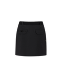 Women's Out Pocket H Line Skirt - Black