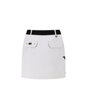 Women's Out Pocket H Line Skirt - Light Grey