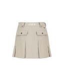 Women's Pleated Skirt - Beige