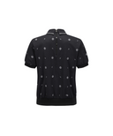 Women's Seasonal Pattern Half Zip T-Shirt - Black