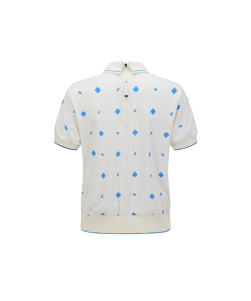 Women's Seasonal Pattern Half Zip T-Shirt - Ivory – Anew Golf USA Women's Seasonal Pattern Half Zip T-Shirt - Ivory – Anew Golf USA