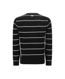 Men's Stripe Round Sweater - Black