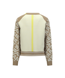 Women's Pattern Blocked Knit Cardigan - Dark Beige