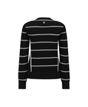 Women's Stripe Round Sweater - Black