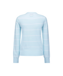 Women's Stripe Round Sweater - Ice Blue