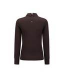 Women's Sold Back Zip Long T-Shirt - Brown