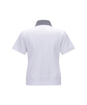 Women's Knit Collar Loose Short T-Shirt - White