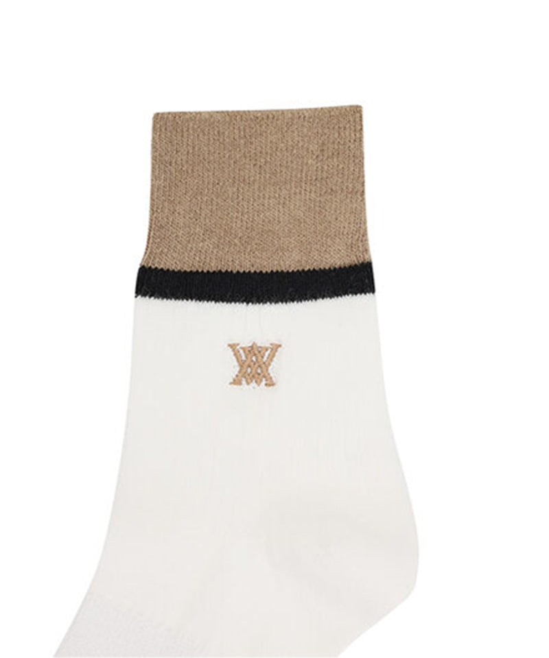 Women's Big Color Block Socks - Off-White