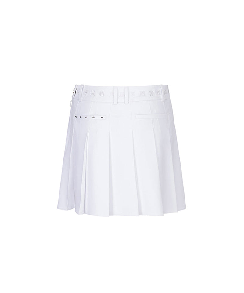 Women's Logo Band Point Pleats SQ - White