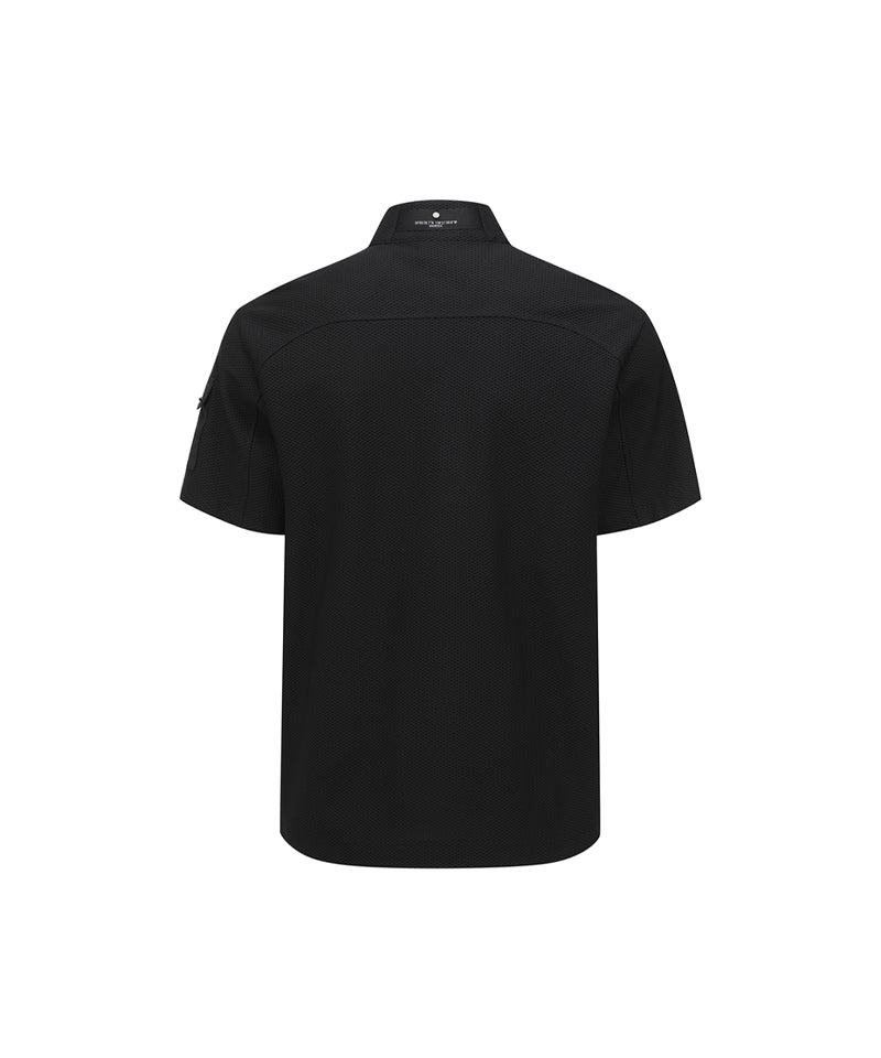 ANEW GOLF Men's SM Half Zip Short T-Shirt - Black