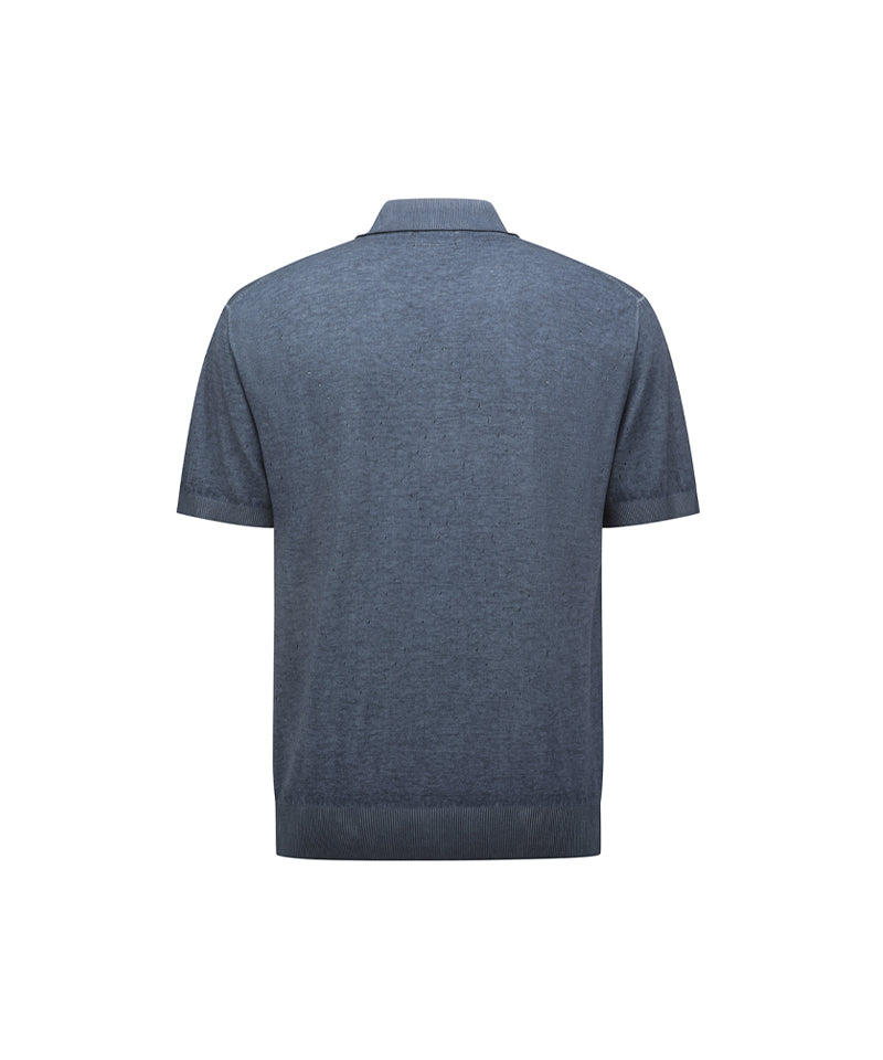 ANEW GOLF Jacquard Knit Polo Shirts - Blue