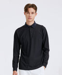 Men's Collared Logo Embo L/TS - D/Gray