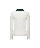 [Signature] Women's Logo Point Cable Sweater - Off-White
