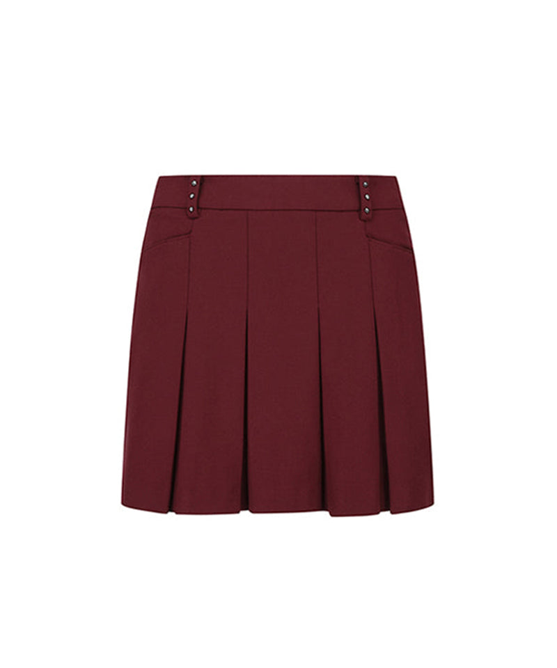 Women's Pocket Point Pleats SQ - Wine