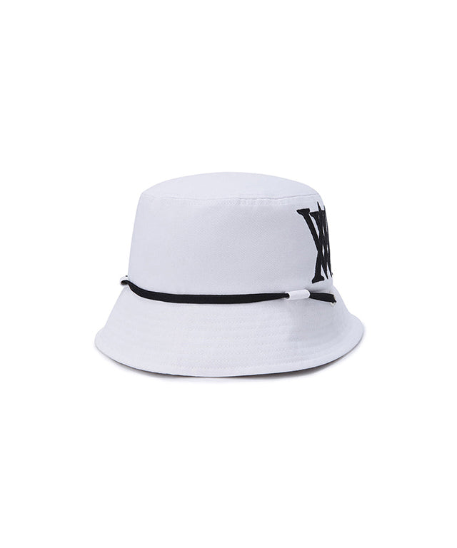 Unisex Big Logo Applique Bucket Hat -  White